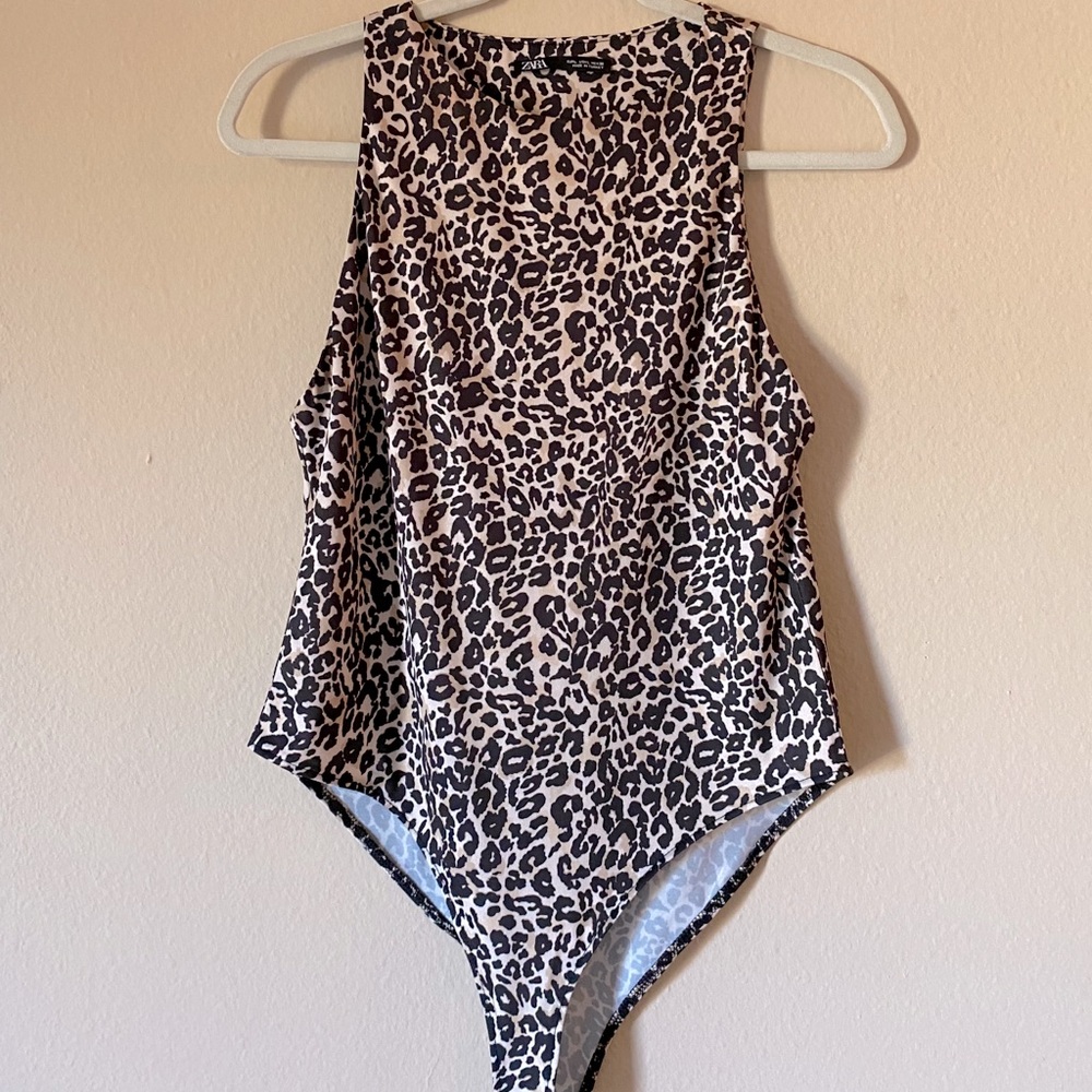 Zara Halter Neck Leopard Print Bodysuit